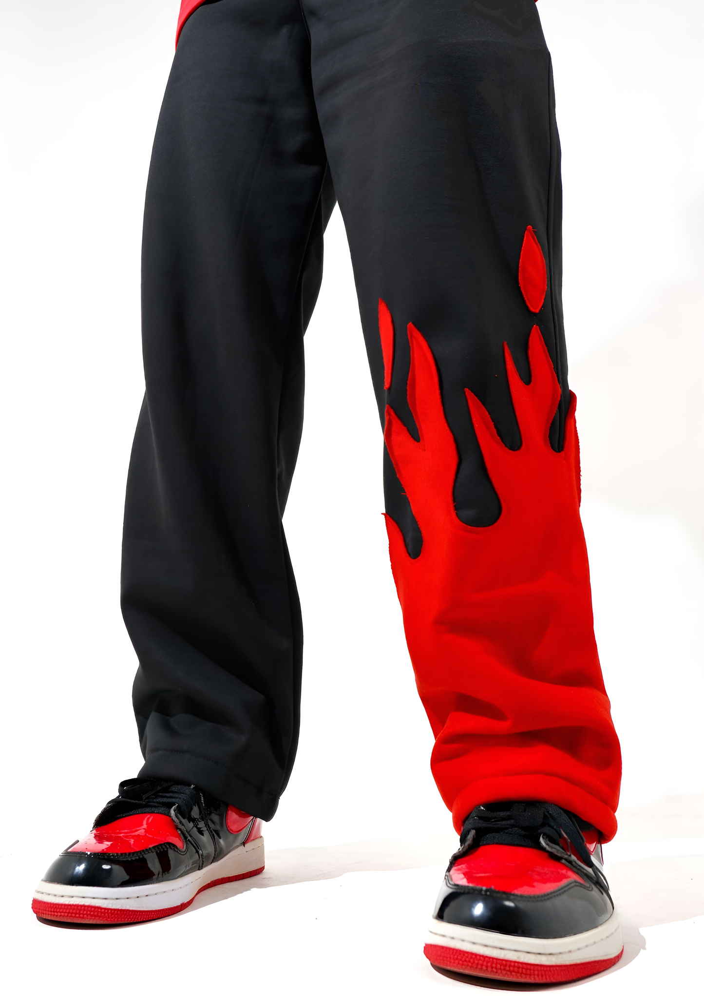 Red Fire Flame Trackpants – Loose Fit Urban Wear
