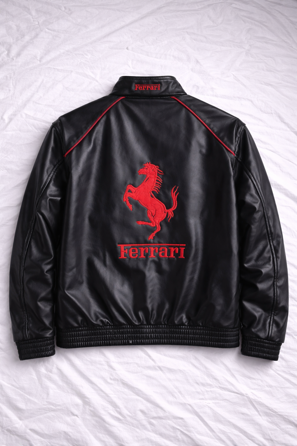 Black Ferrari Leather Jacket – Unisex Streetwear India | Clothifye