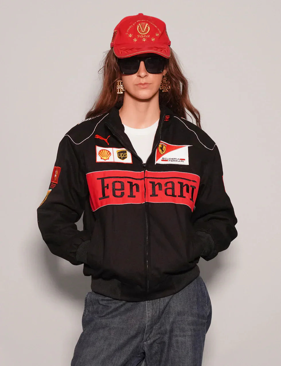 clothifye Black Grand Prix Racing Jacket – Ferrari-Inspired Design