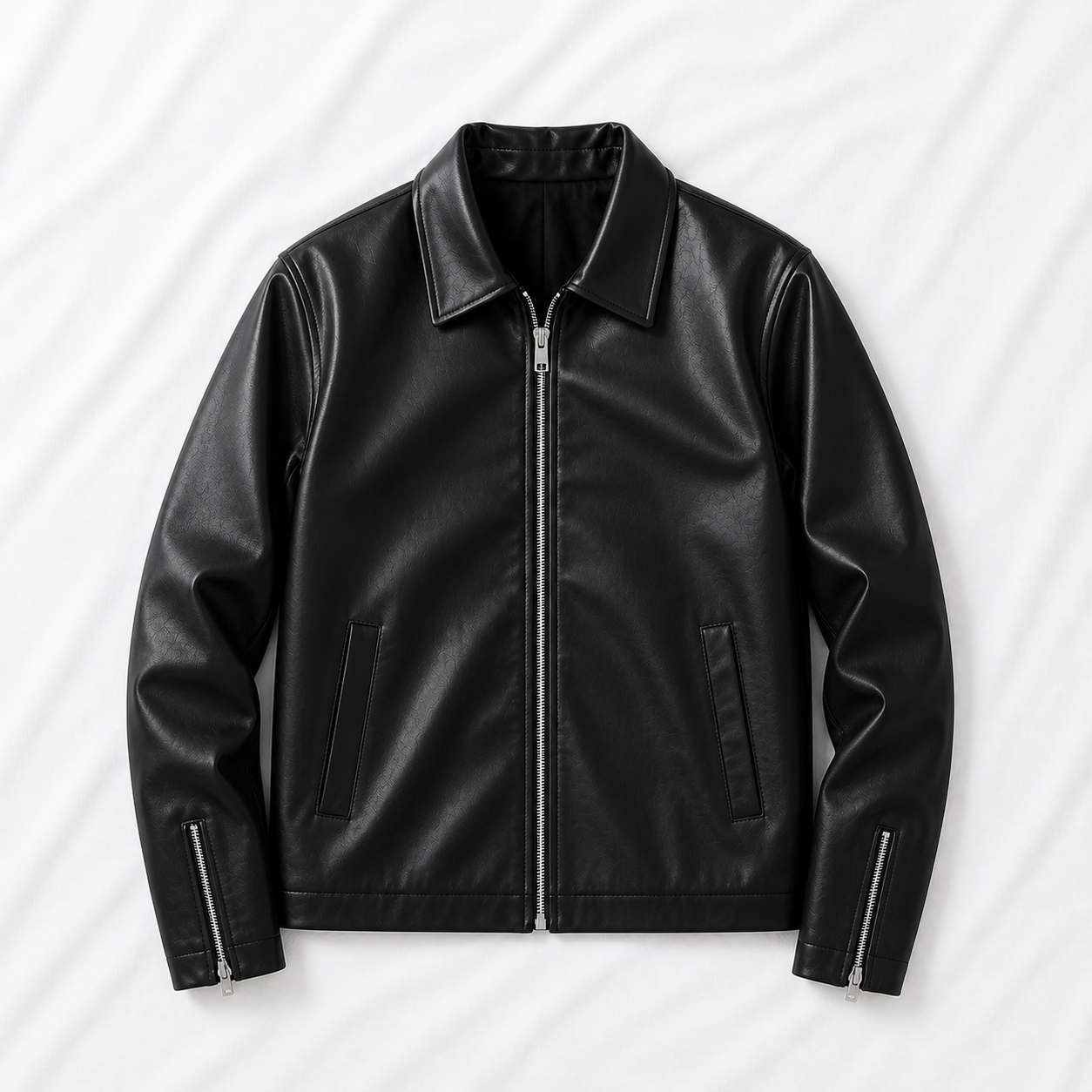 Black Boxy Cropped Jacket Unisex – Faux Leather Streetwear India | clothifye