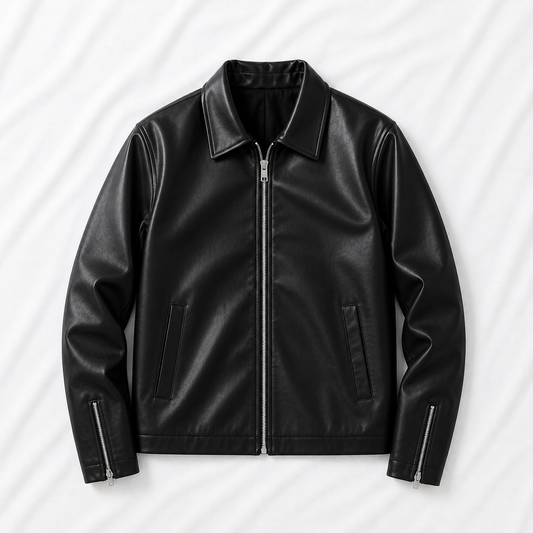Black Boxy Cropped Jacket Unisex – Faux Leather Streetwear India | clothifye