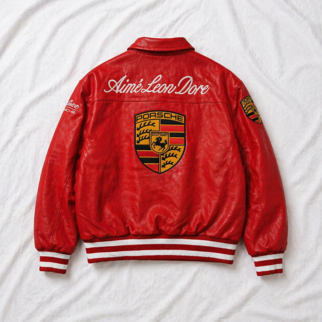 Porsche Leather Racing Jacket – Red Edition | Clothifye