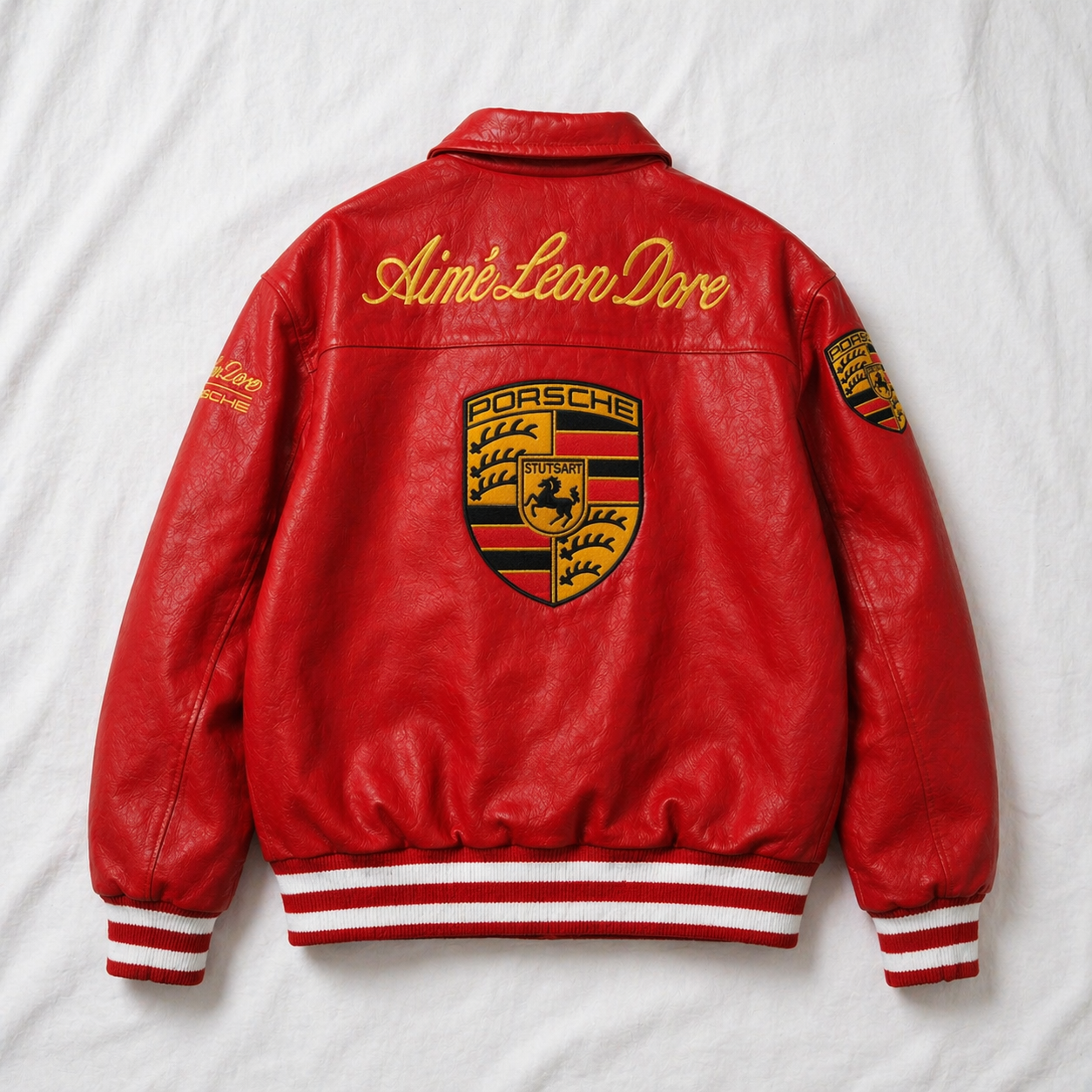 Porsche Leather Racing Jacket – Red Edition | Clothifye