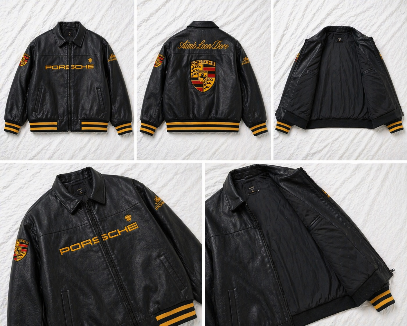 Porsche Leather Racing Jacket – Black Edition | Clothifye