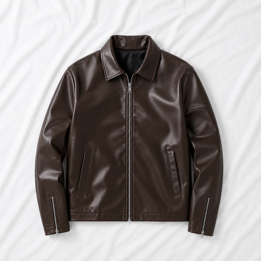 Boxy Fit Faux Leather Bomber Jacket Unisex – clothifye India