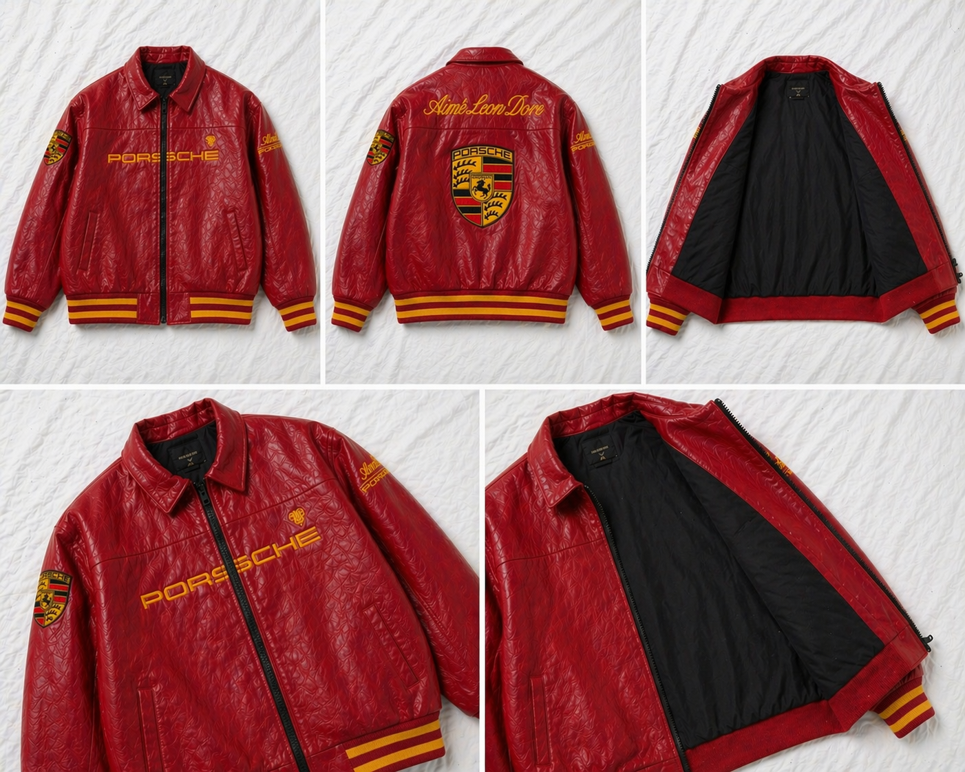 Porsche Leather Racing Jacket – Red Edition | Clothifye