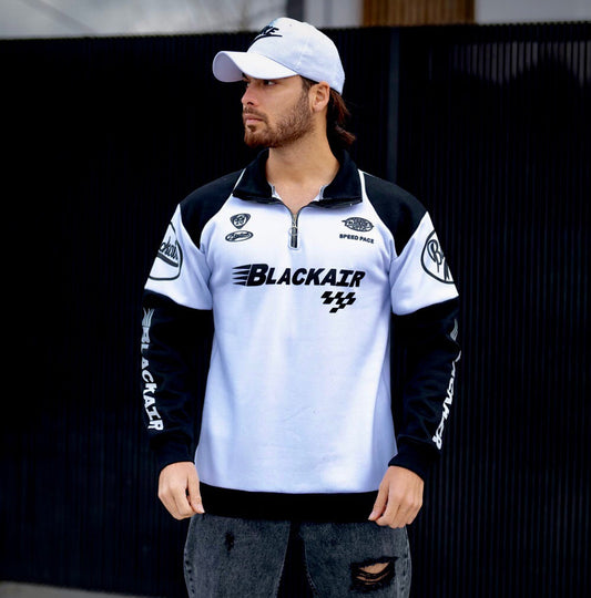 BlackAir Y2K Half Zip Sweatshirt – Streetwear Fashion with Retro Appeal