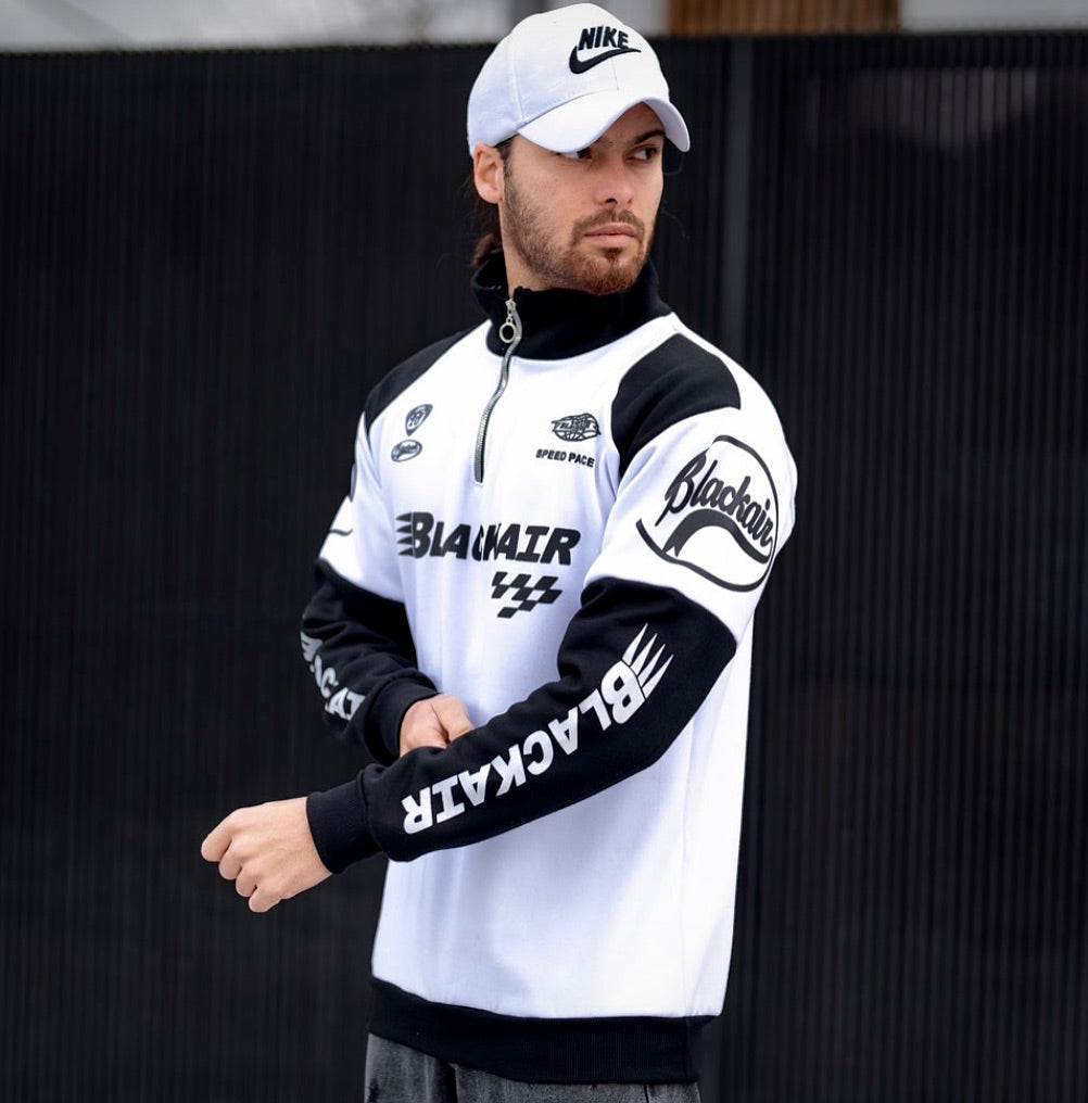 BlackAir Y2K Half Zip Sweatshirt – Streetwear Fashion with Retro Appeal