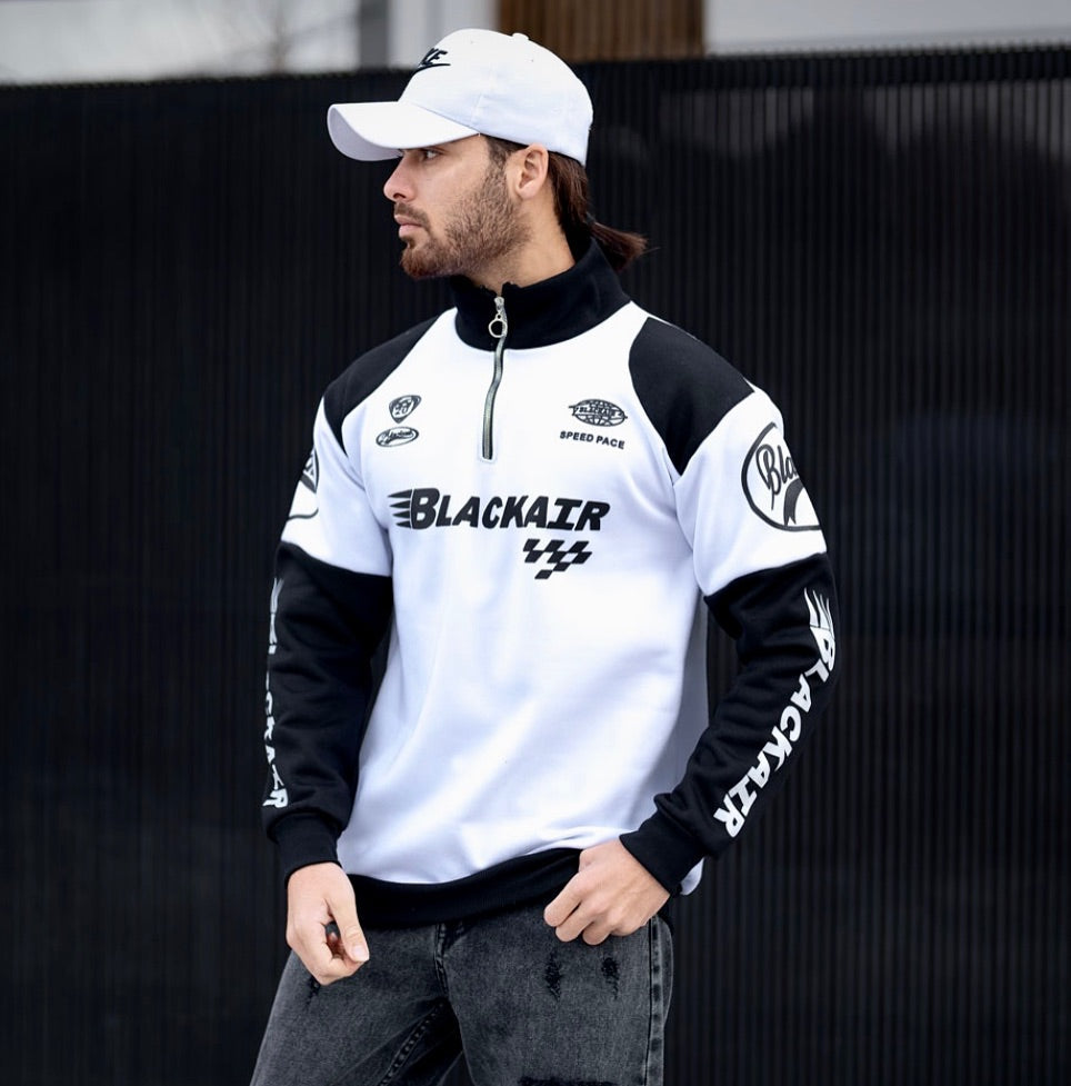 BlackAir Y2K Half Zip Sweatshirt – Streetwear Fashion with Retro Appeal